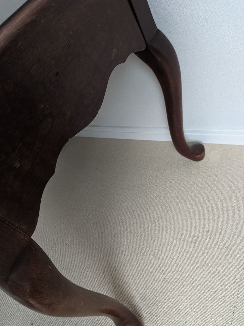 アメリカ家具 ダークブラウン木製スクエアテーブル