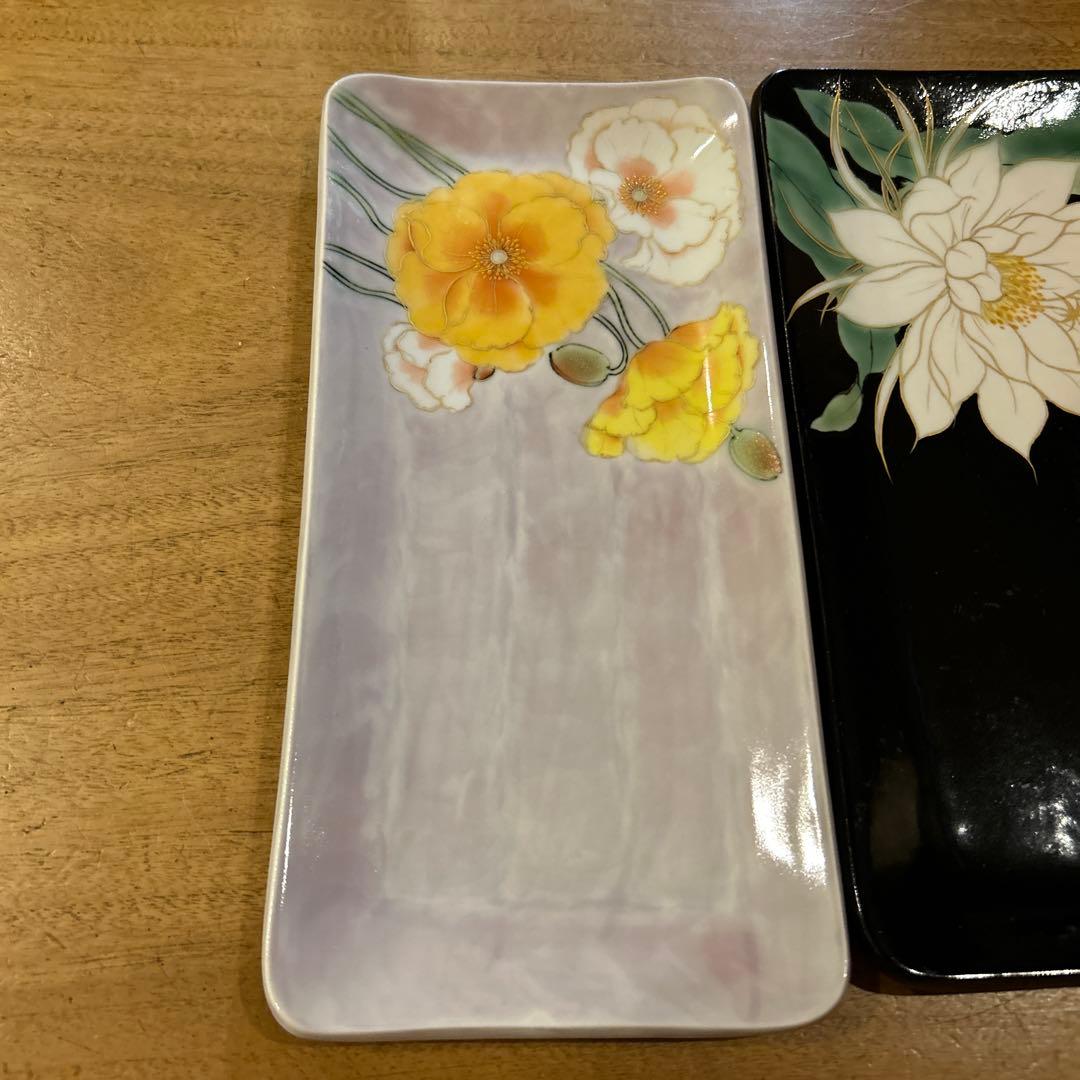 京焼 清水焼　陶葊 陶あん とうあん作　四季花　長皿揃え　希少