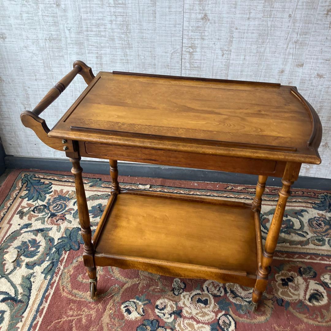 アンティーク カリモク 木製トローリー サービスワゴン キッチンカート 古家具