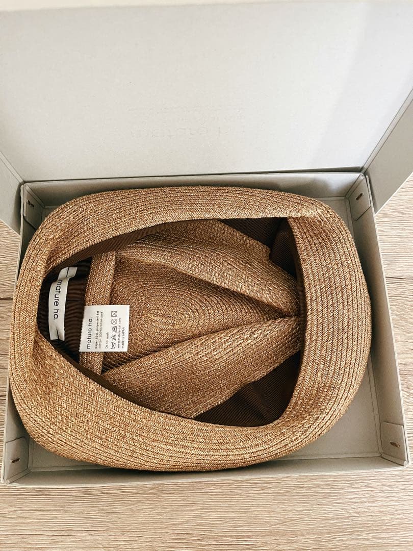 【未使用近】定価19,250円 BOXED HAT 7cm brimgrosgr