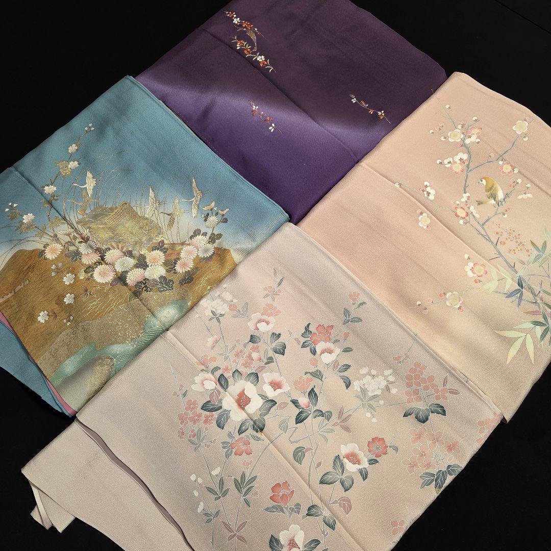 着物と帯京月花 m3775 ■割と綺麗な正絹訪問着4点■加賀刺繍友禅金彩加工