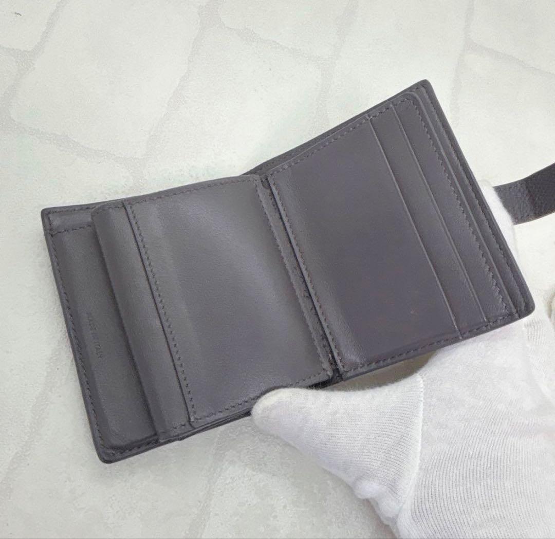 美品✨CELINE セリーヌ 折財布 スモールストラップウォレット グレー