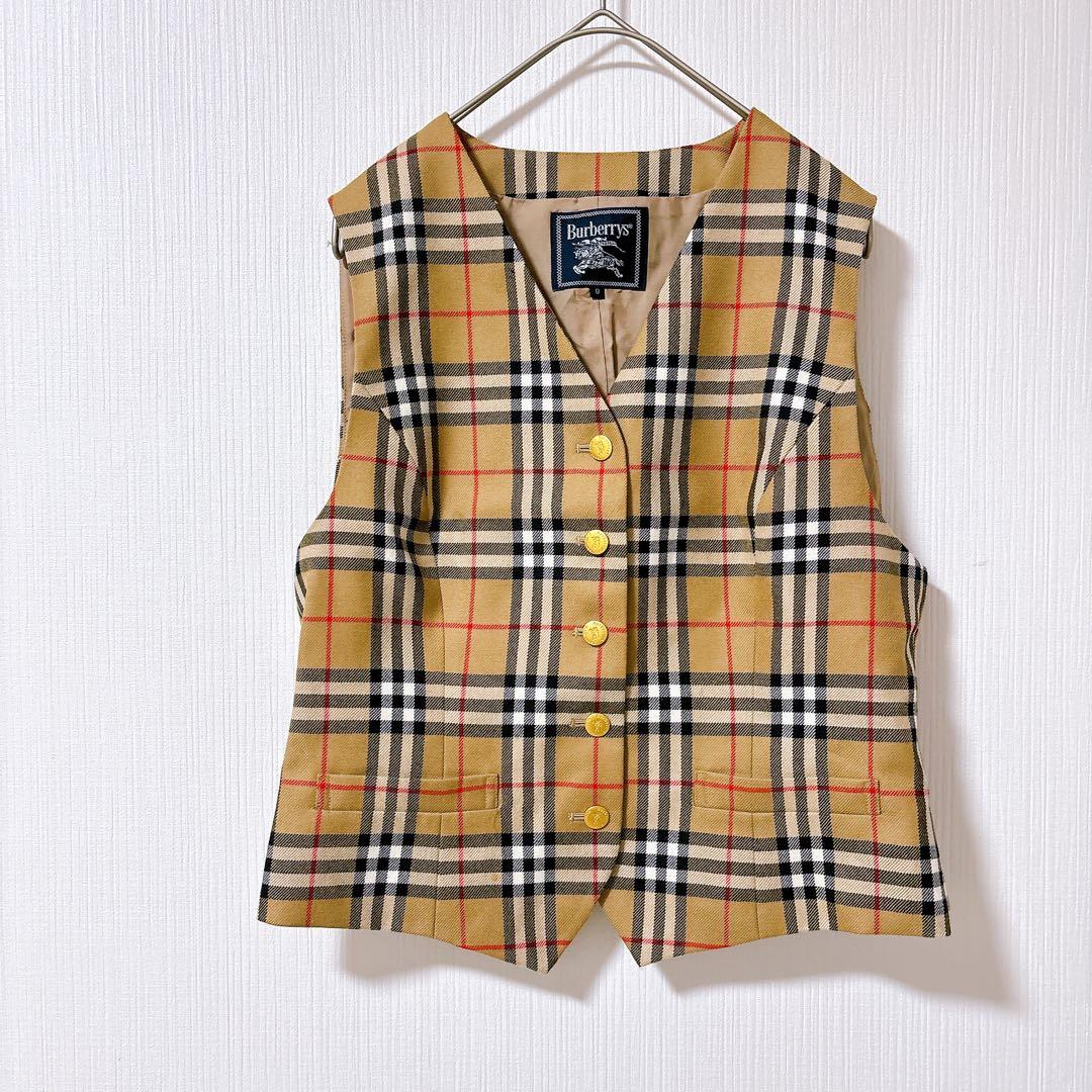 【美品】Burberrys バーバリーズ　ウールベスト　ノバチェック　ベージュ