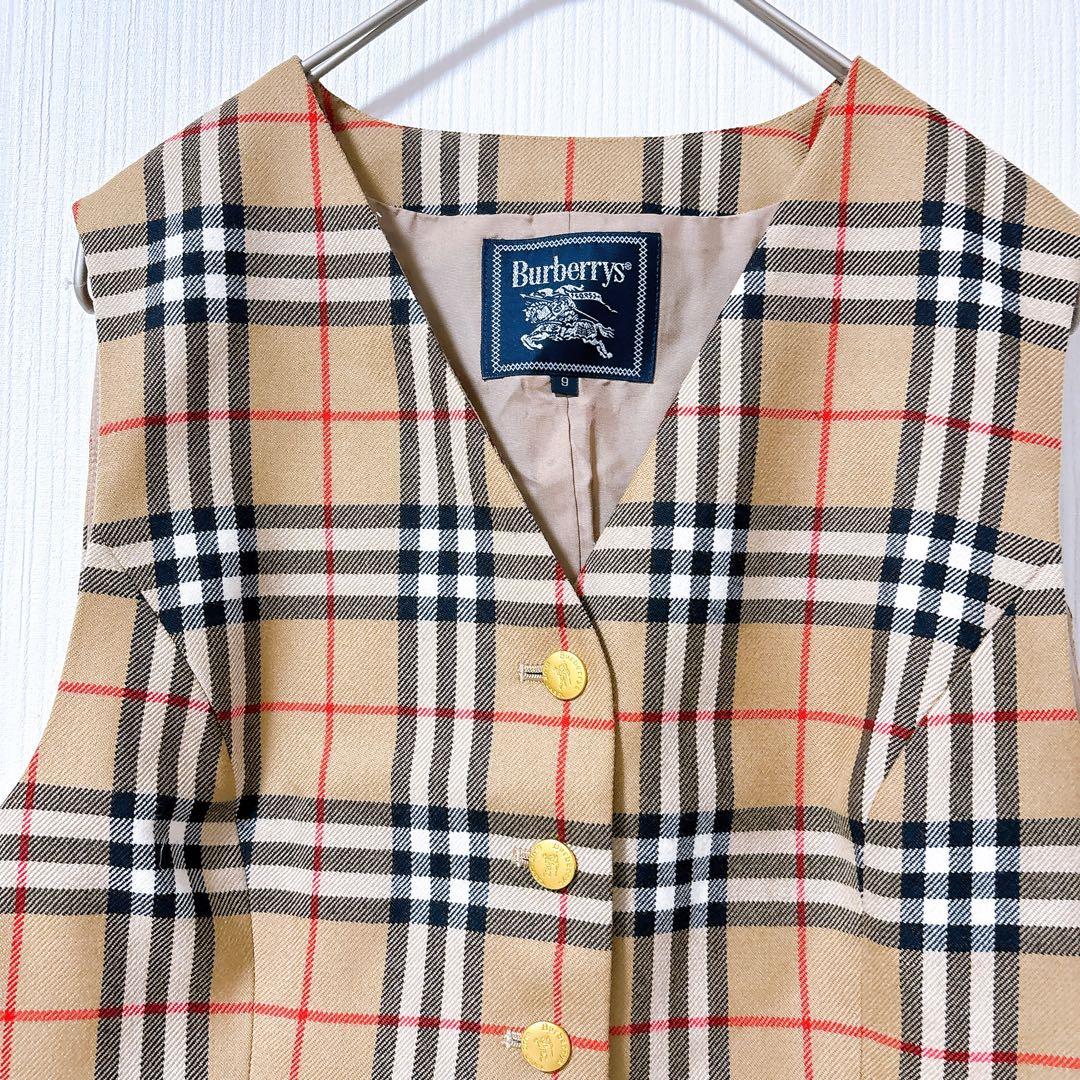 【美品】Burberrys バーバリーズ　ウールベスト　ノバチェック　ベージュ