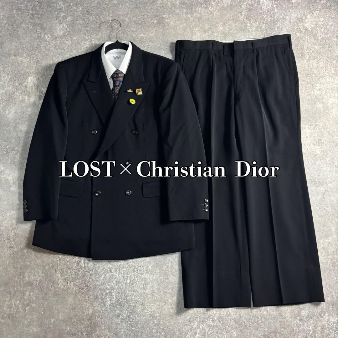 【vintage】セットアップ ダブル ブラック 極上ウール ディオールネクタイ