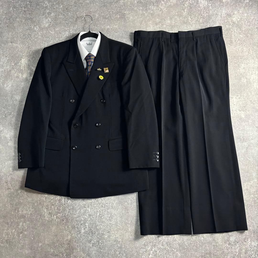 【vintage】セットアップ ダブル ブラック 極上ウール ディオールネクタイ