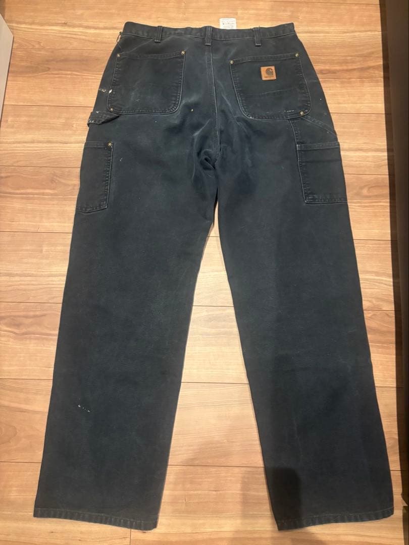 Carharttダブルニー ブラックB136 BLK W33L32
