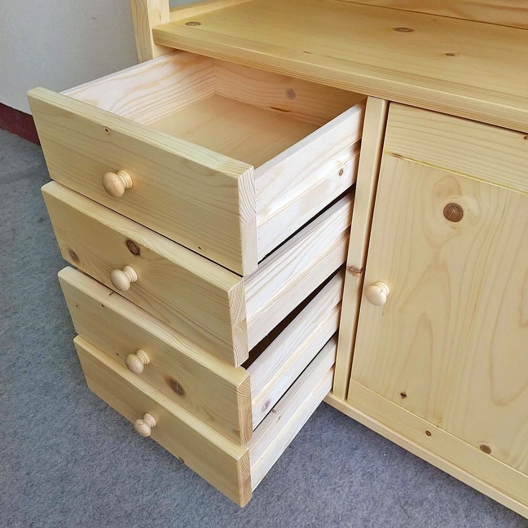 未使用訳あり　電話台　FAX台　キャビネット　パイン材　ナチュラル　カントリー調