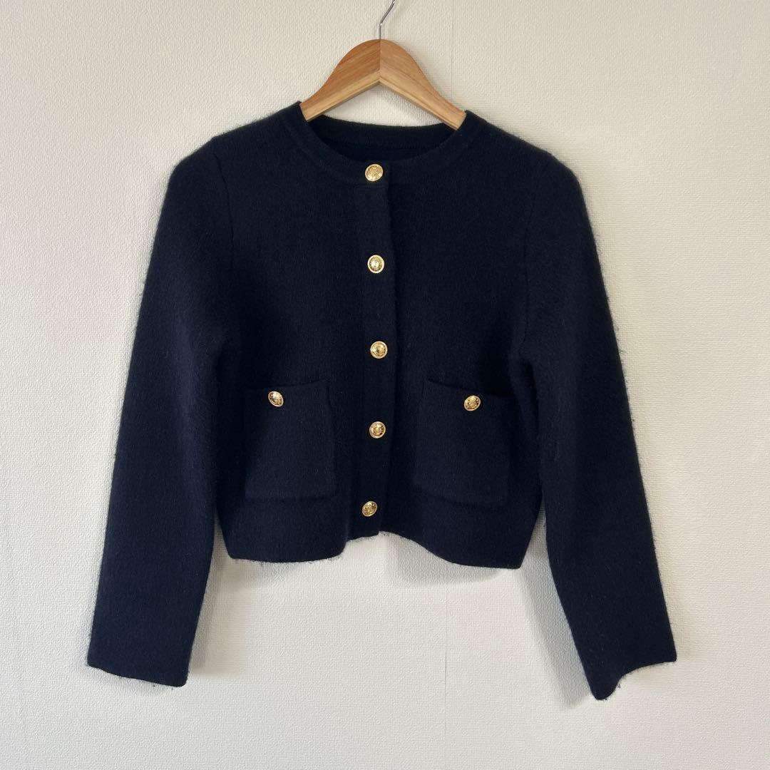 【本日22時までSALE！！】anuans カシミヤブレンドノーカラージャケット