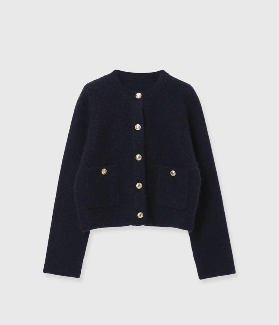 【本日22時までSALE！！】anuans カシミヤブレンドノーカラージャケット