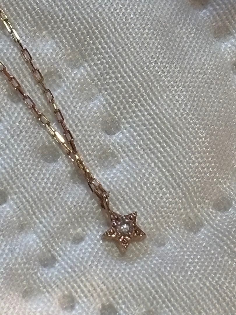 ジュエリーツツミ　星型ネックレス　10k 10金　スター　ダイヤモンド　PG