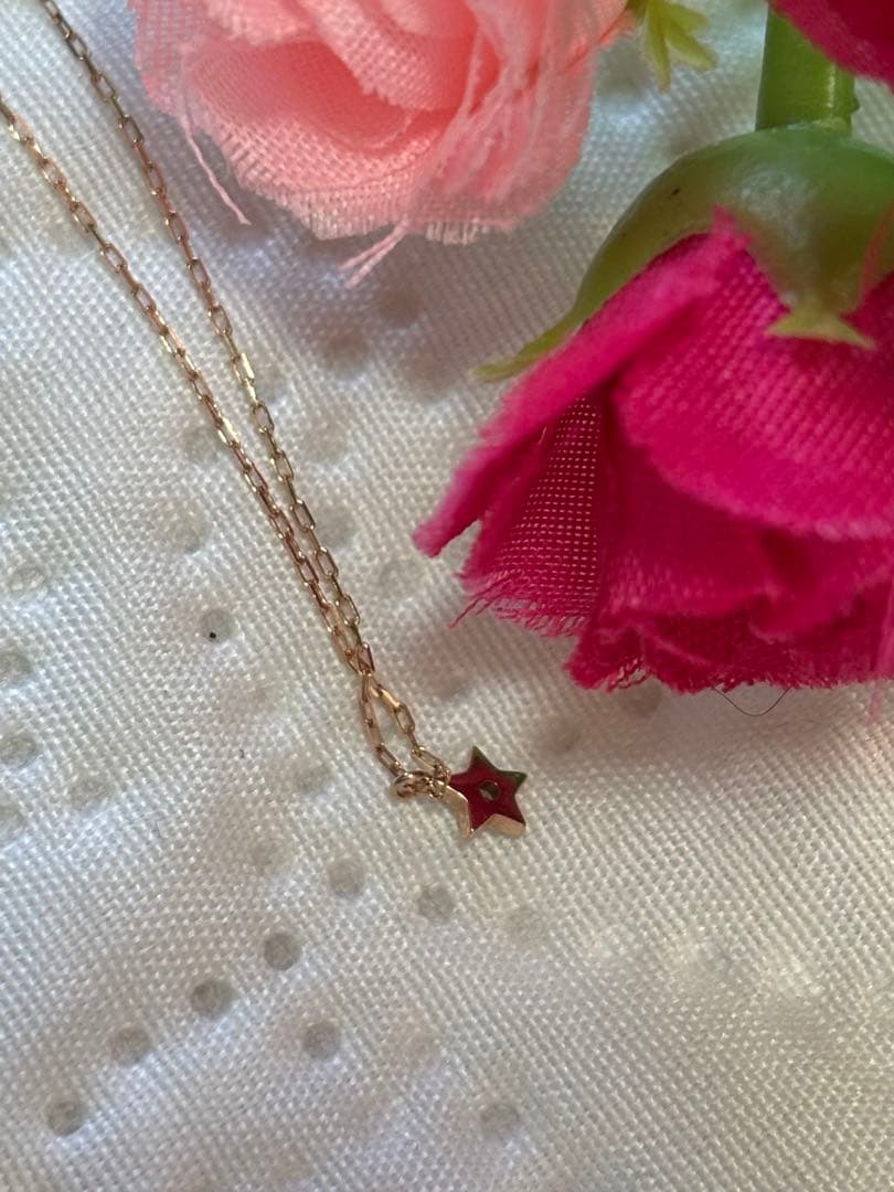 ジュエリーツツミ　星型ネックレス　10k 10金　スター　ダイヤモンド　PG