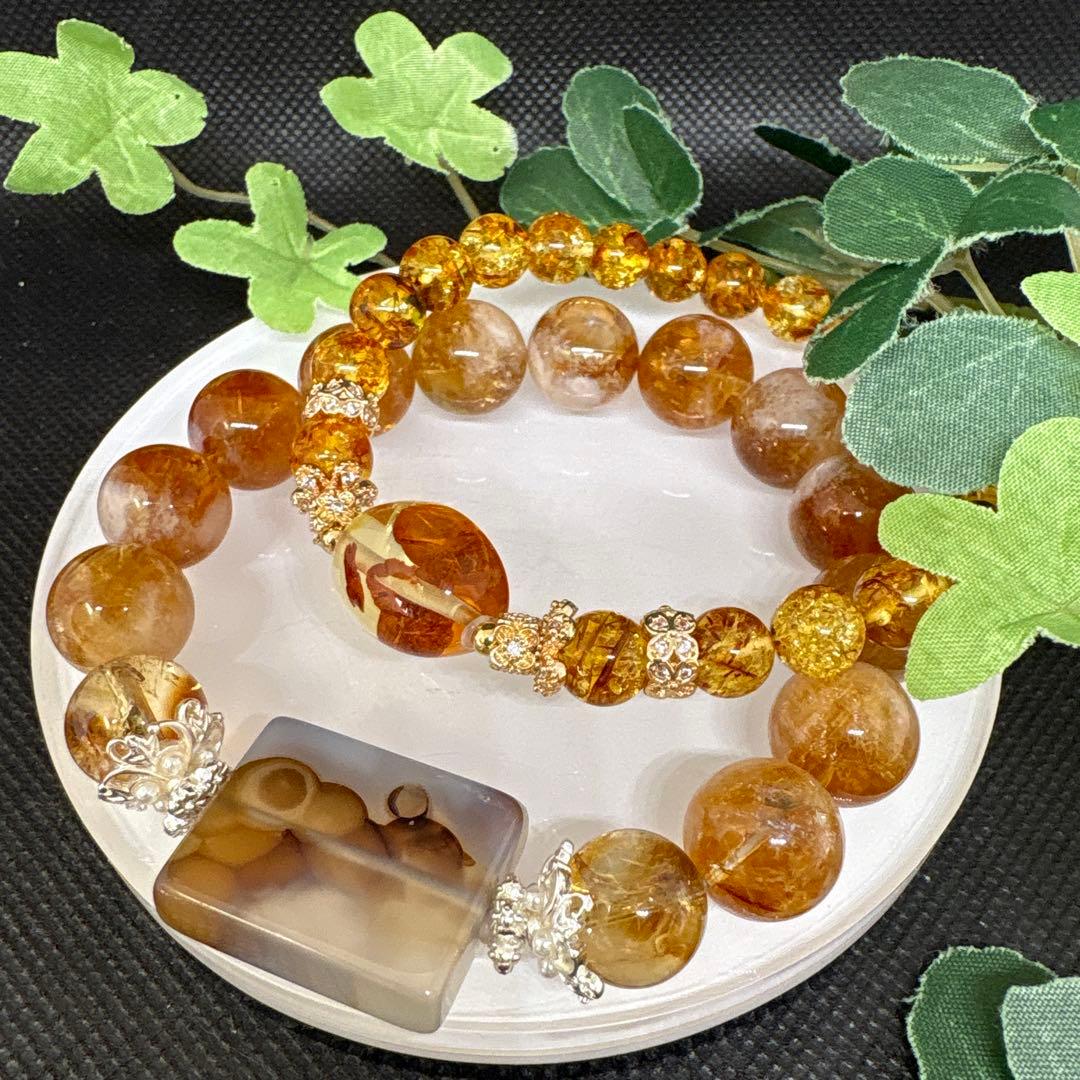 ＊くまこ❤︎様お取置き1/16＊ハニーナッツアンバー　琥珀　ブレスレット