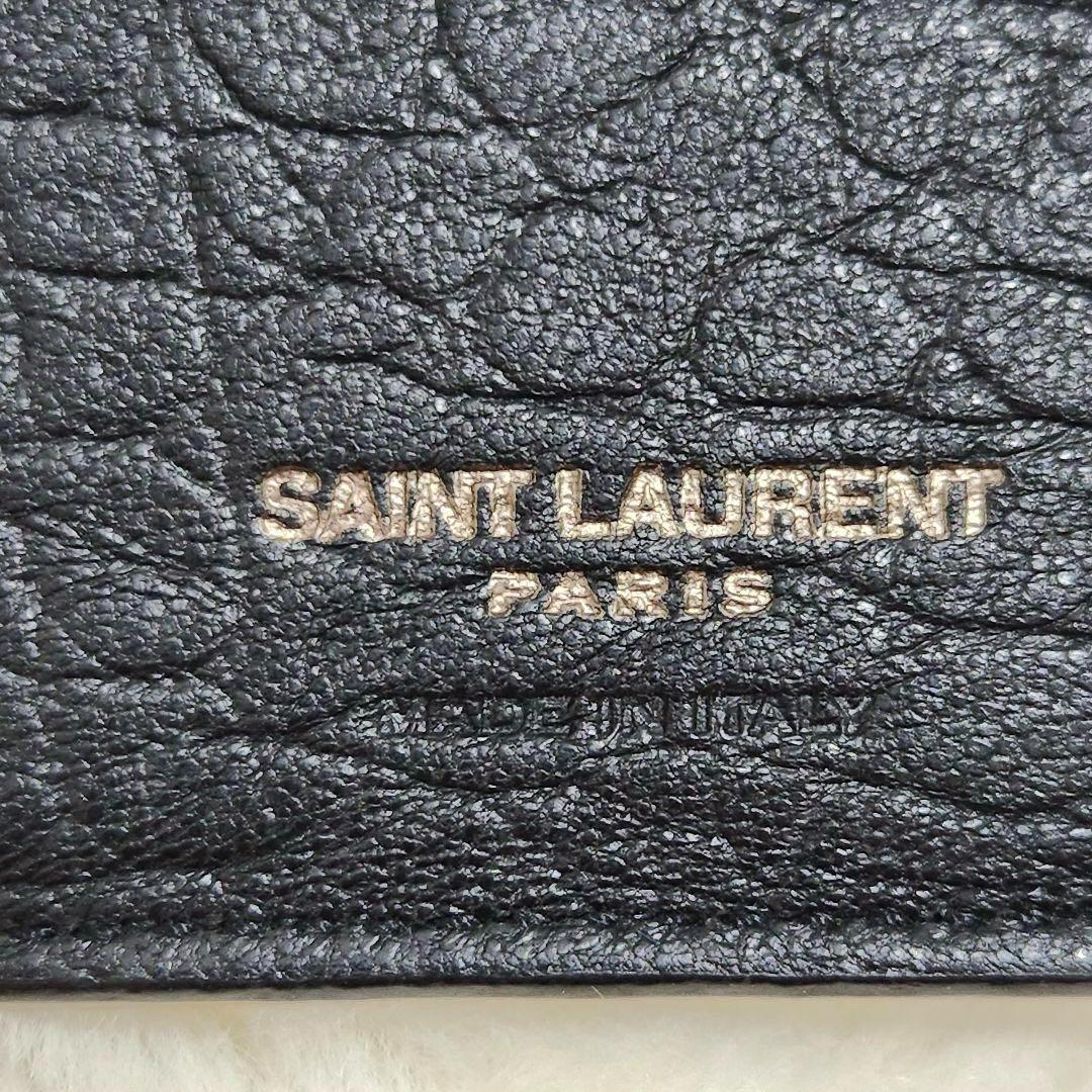 ✨極美品　付属品あり✨サンローラン　マネークリップ　YSL クロコ　レザー
