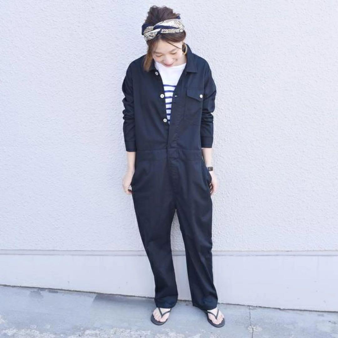 SHIPS別注 UNIVERSAL OVERALL ジャンプスーツ 黒 ブラック