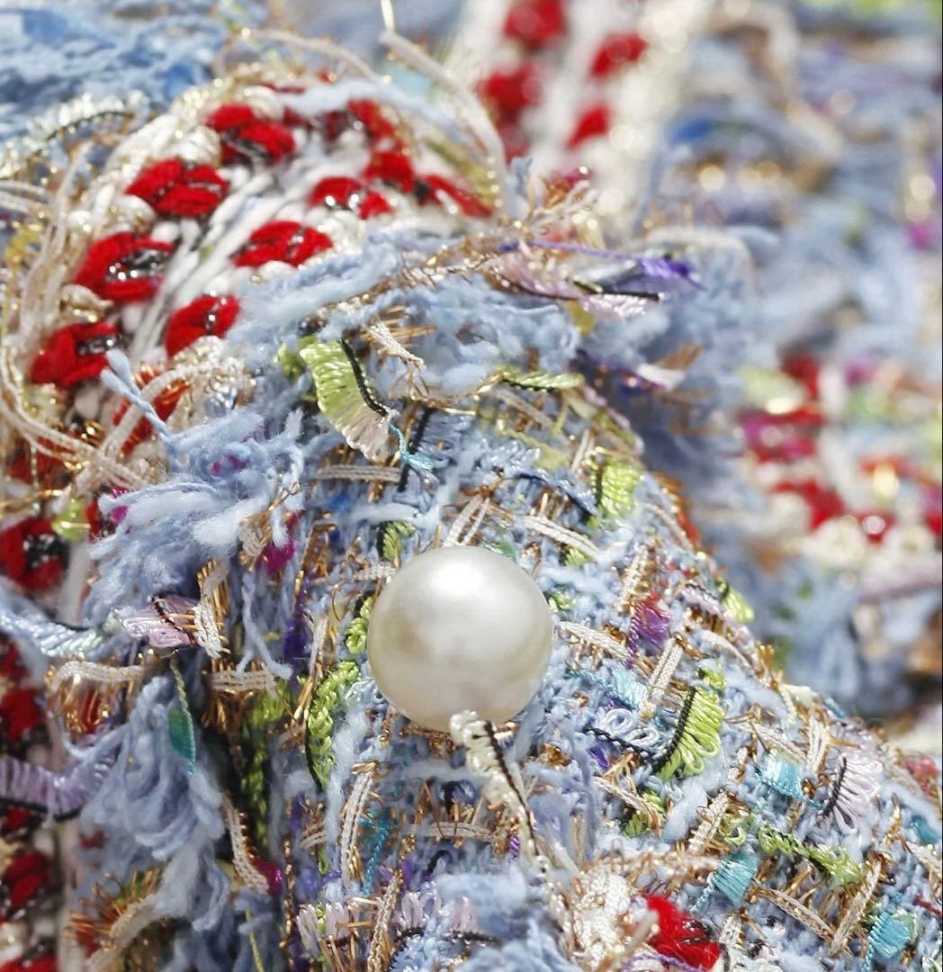 大人気❤️タイトなブルーベースツイードジャケット女子会・パーティー用