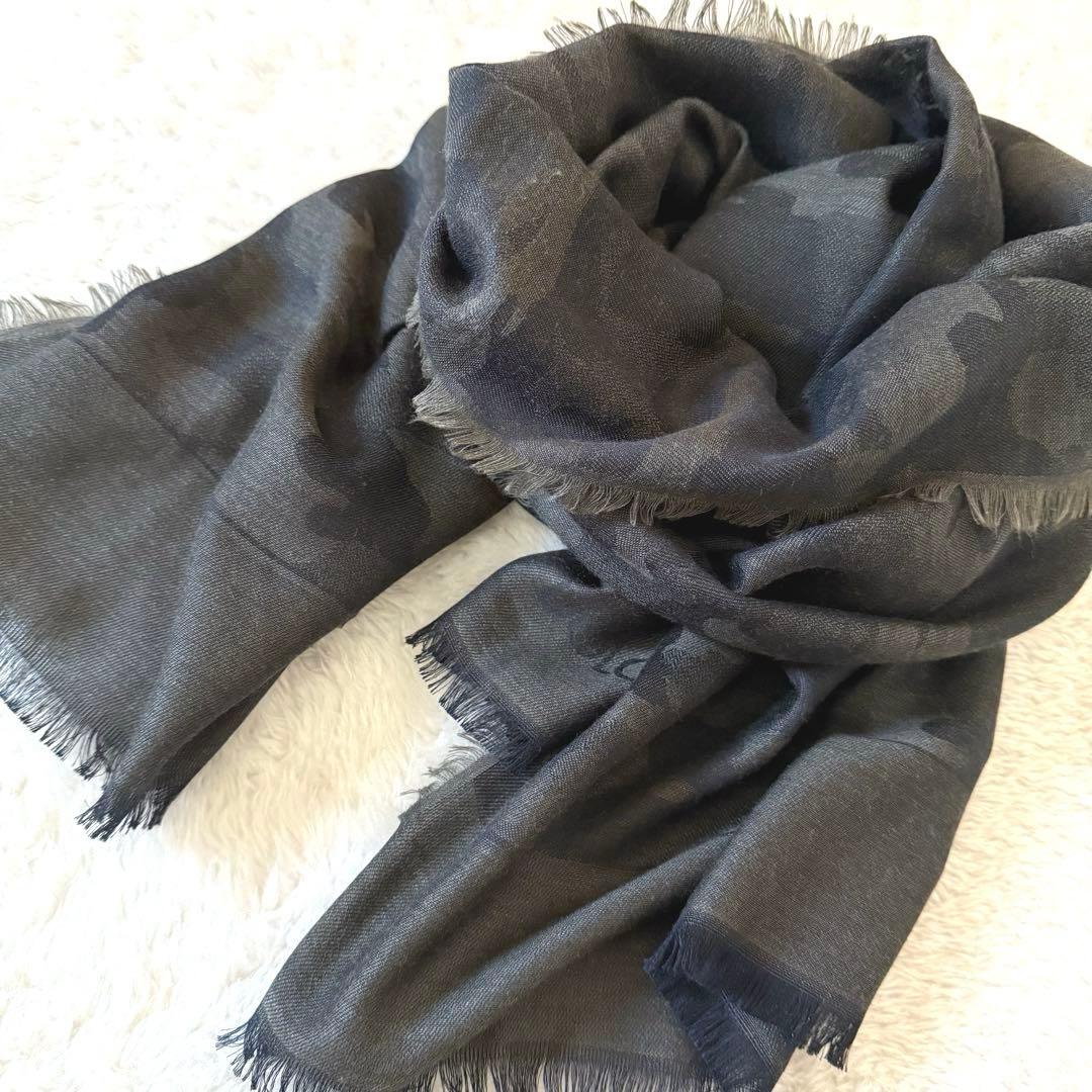 超美品　ドルチェ&ガッバーナ　ストール　イタリア製　モダール　シルク混　ロゴ