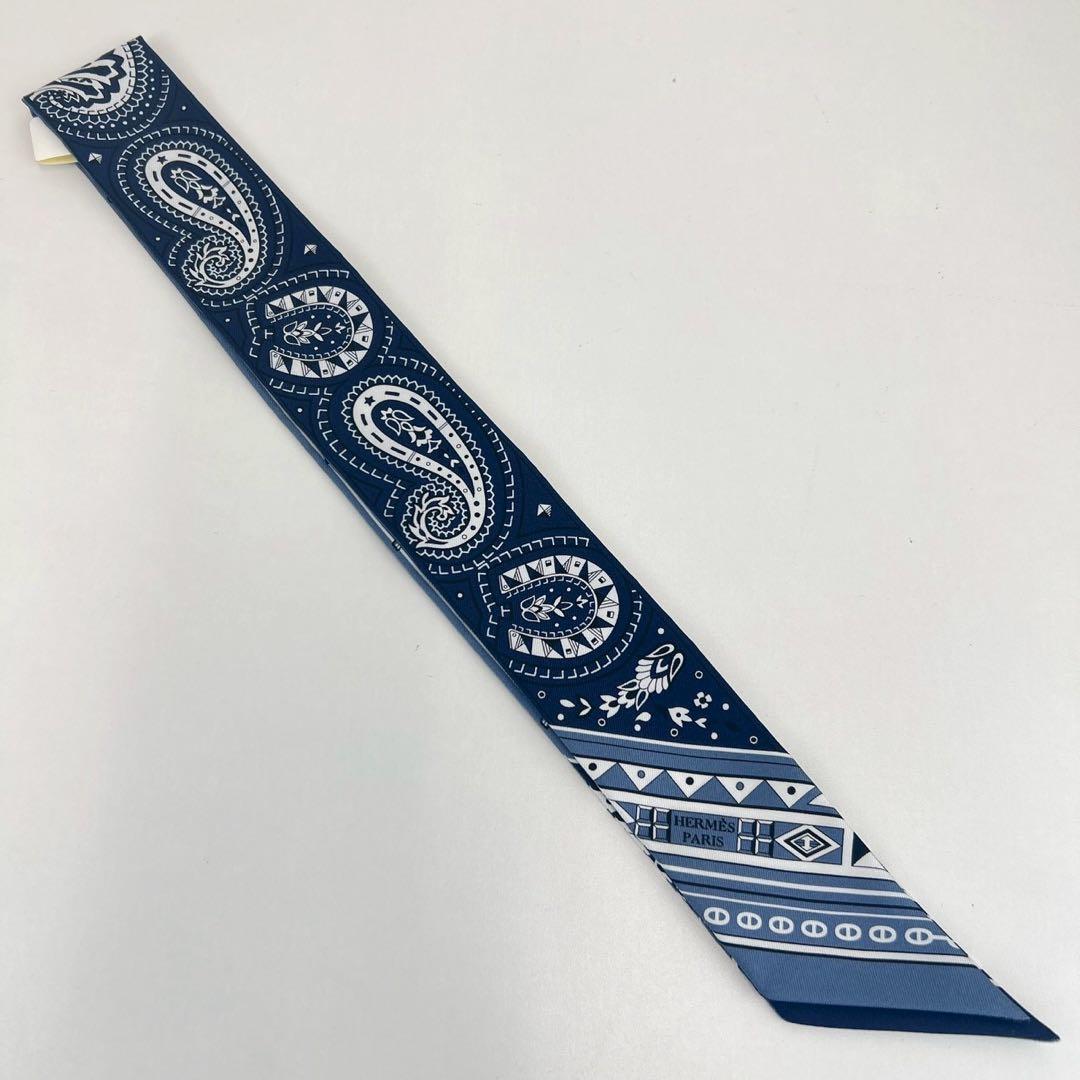 新品未使用 HERMES エルメス ツイリー バンダナ　スカーフ　ブルー