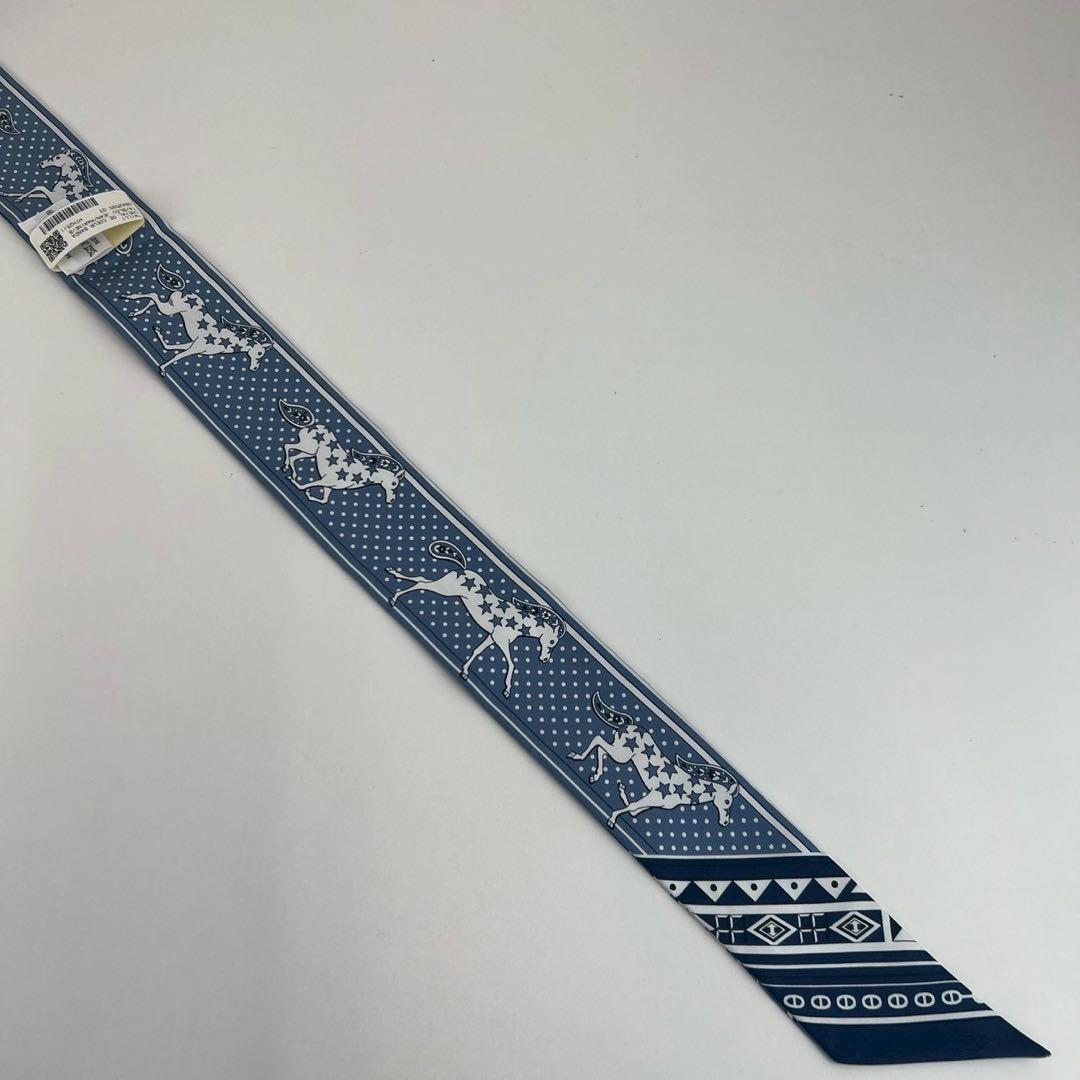 新品未使用 HERMES エルメス ツイリー バンダナ　スカーフ　ブルー