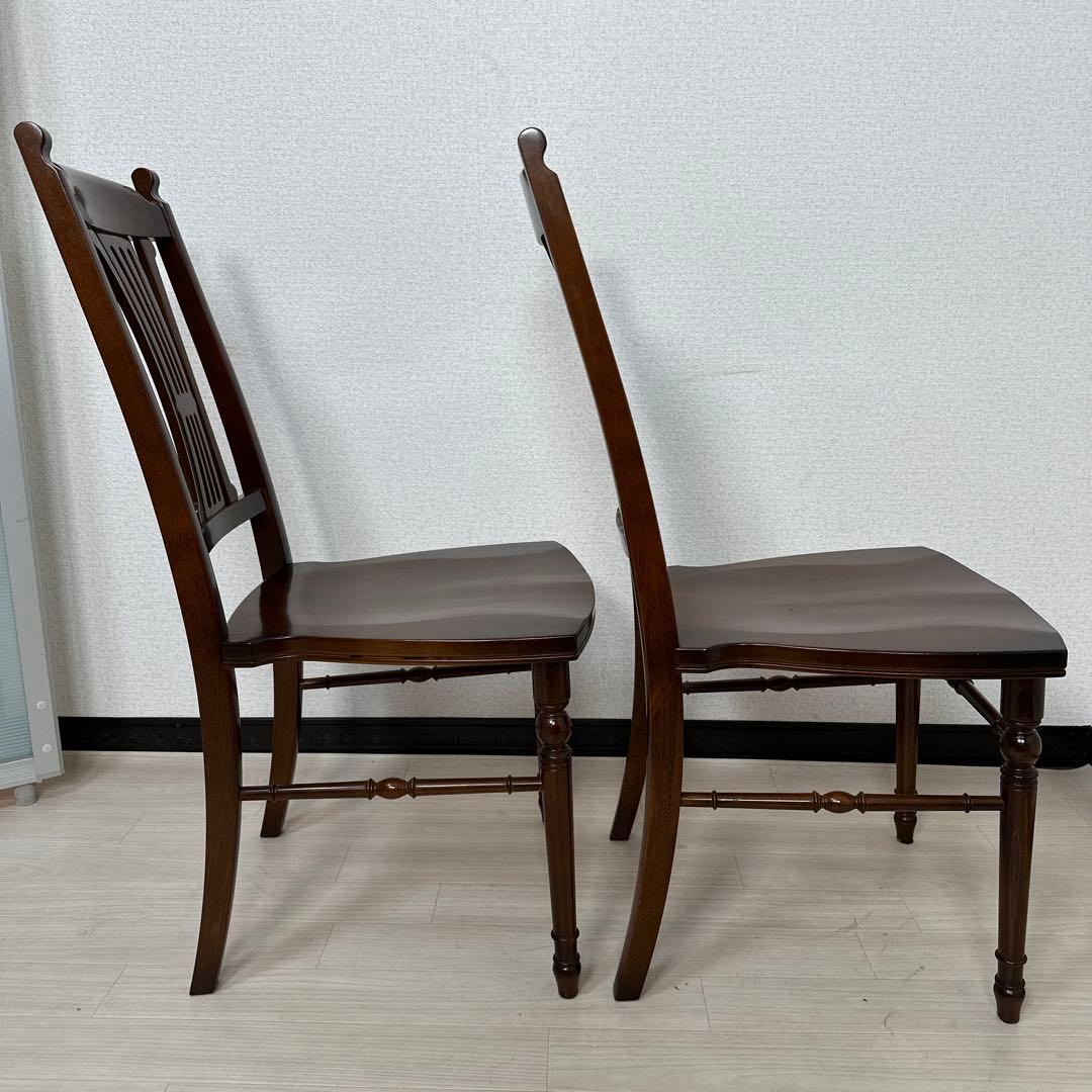 （1/2）カリモク コロニアル ダイニングチェア 食卓椅子 2脚セットi4※