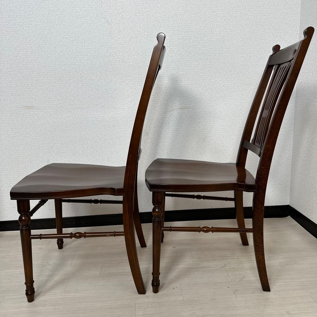 （1/2）カリモク コロニアル ダイニングチェア 食卓椅子 2脚セットi4※