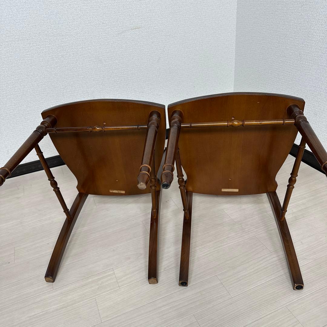 （1/2）カリモク コロニアル ダイニングチェア 食卓椅子 2脚セットi4※