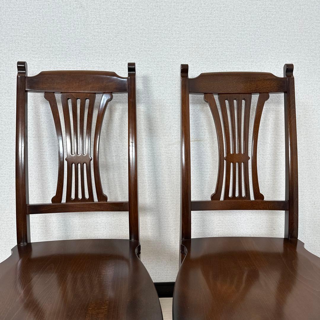 （1/2）カリモク コロニアル ダイニングチェア 食卓椅子 2脚セットi4※