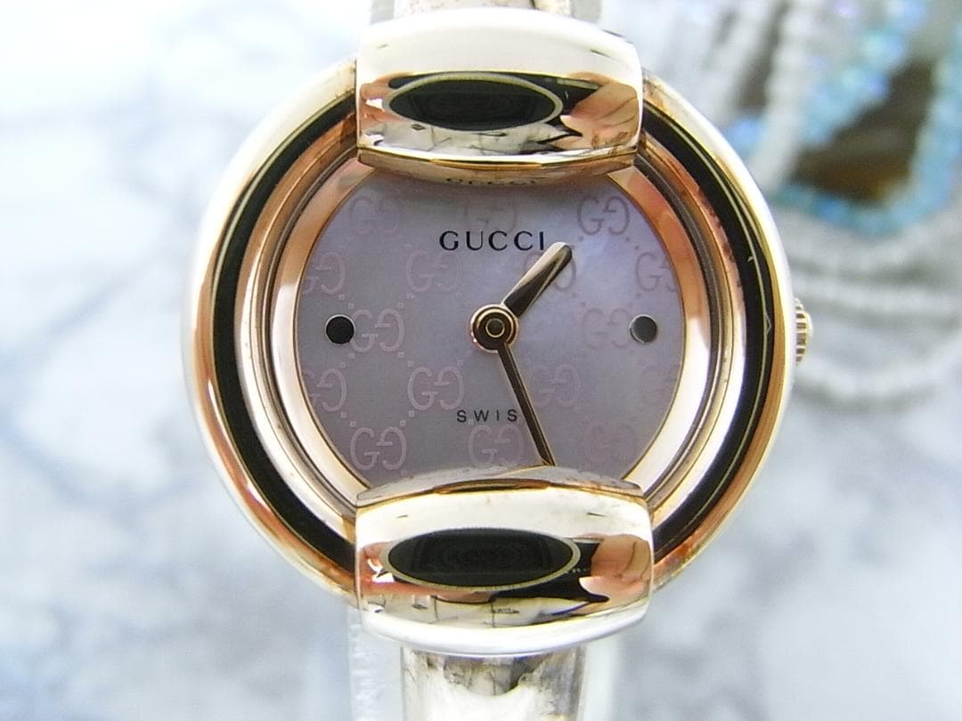 にゃんこ様　美品　グッチ　1400L 　GG文字盤　ピンクゴールド　カラー