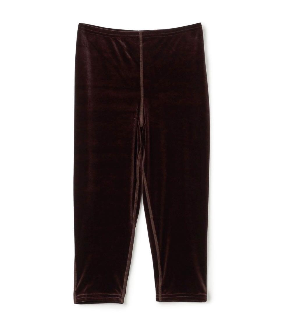 SIMONE WILD VELVET LONG SHORTS ブラウン　M