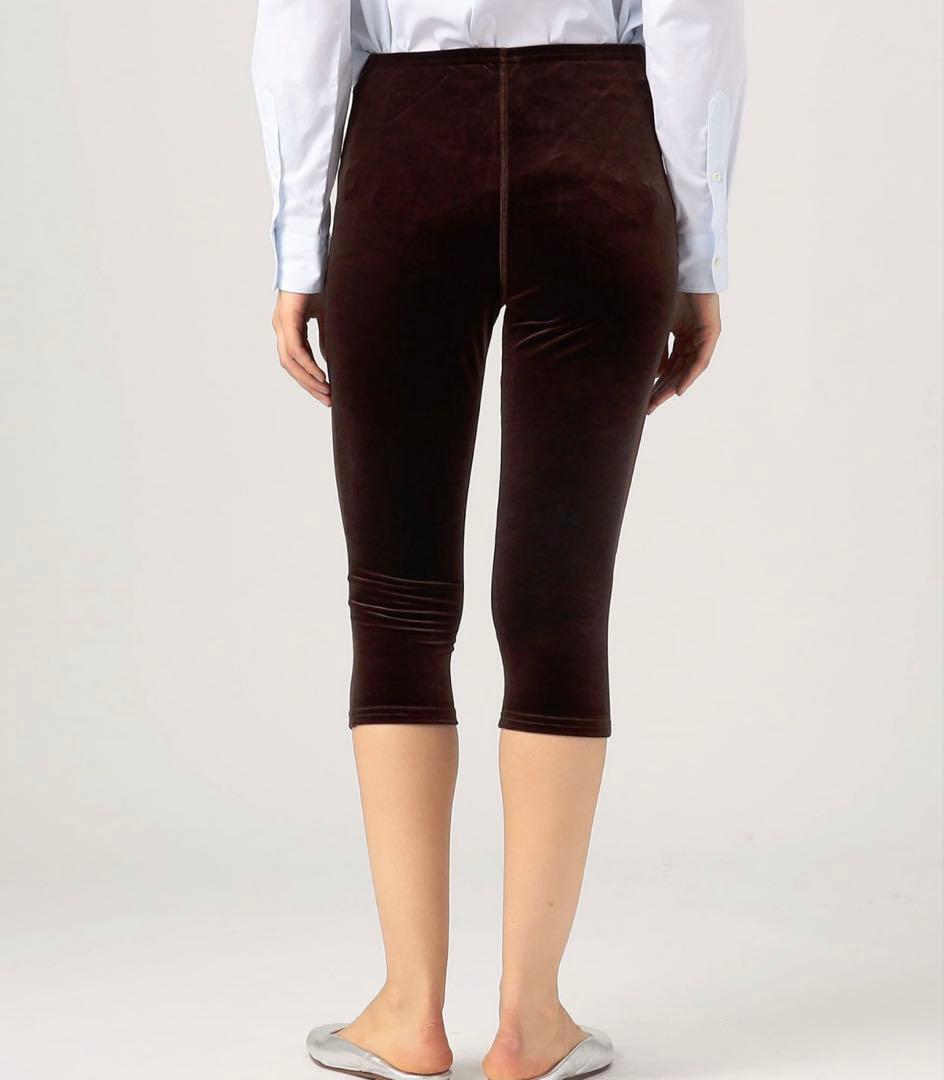 SIMONE WILD VELVET LONG SHORTS ブラウン　M