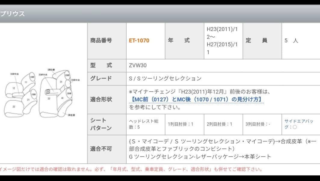 K*☆様 プリウス 30 後期 H23/12~H27/11 シートカバー
