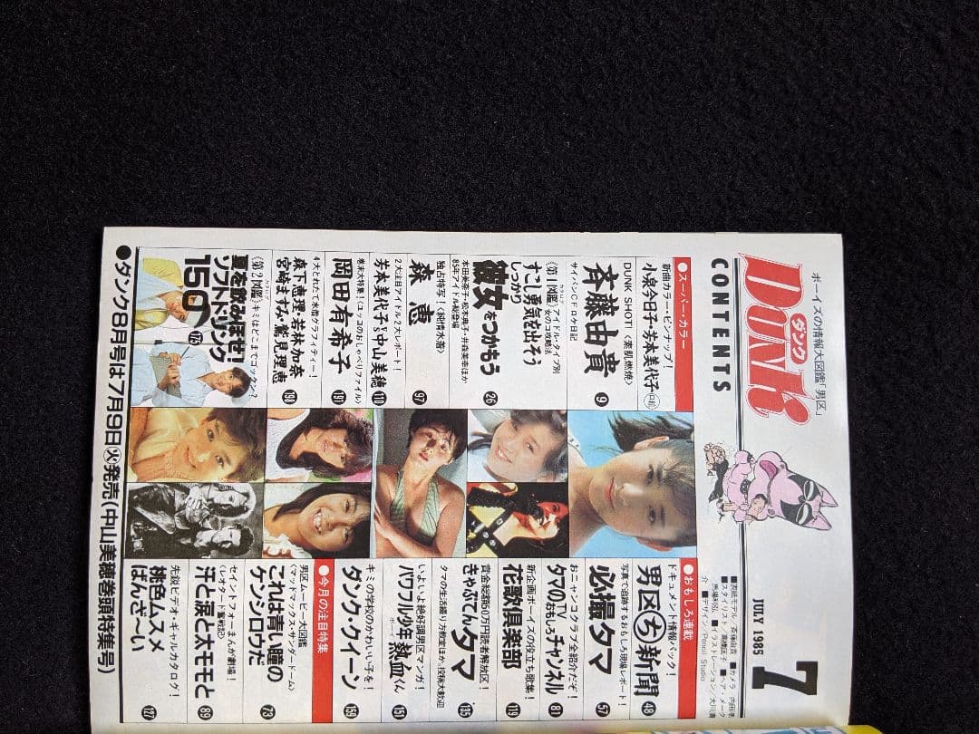 ダンク　斉藤由貴　小泉今日子　中森明菜　おニャン子クラブ　石野陽子　岡田有希子