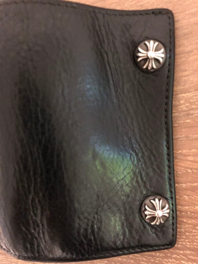 クロムハーツ3フォールド　セメタリークロスパッチ　ヘビーレザー