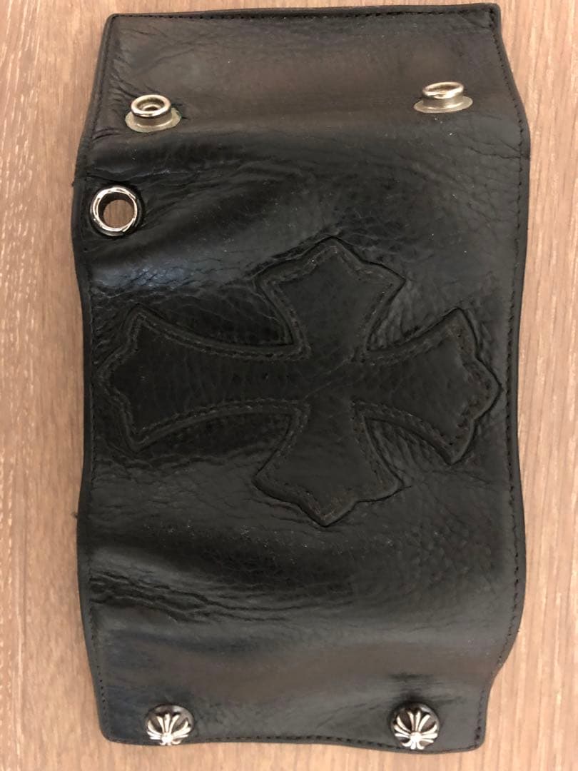 クロムハーツ3フォールド　セメタリークロスパッチ　ヘビーレザー