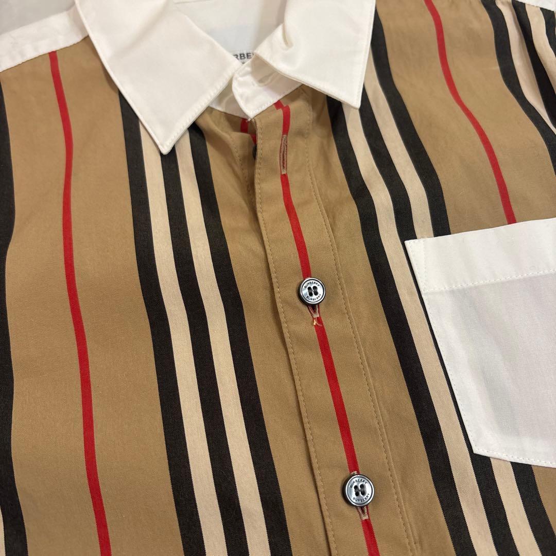最終お値下 BURBERRY キッズ ストライプ長袖シャツ