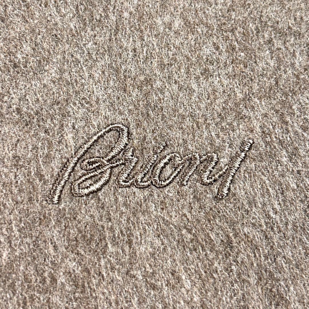 【美品】ブリオーニ　ロングマフラー　シルク100%　ブラウン　イタリア製