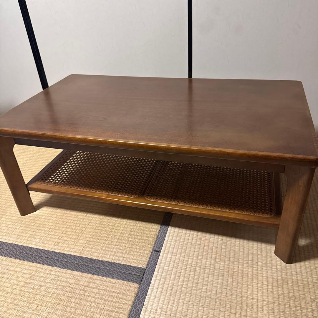 カリモク　リビングセンター・ローテーブル 籐　ラタン　karimoku