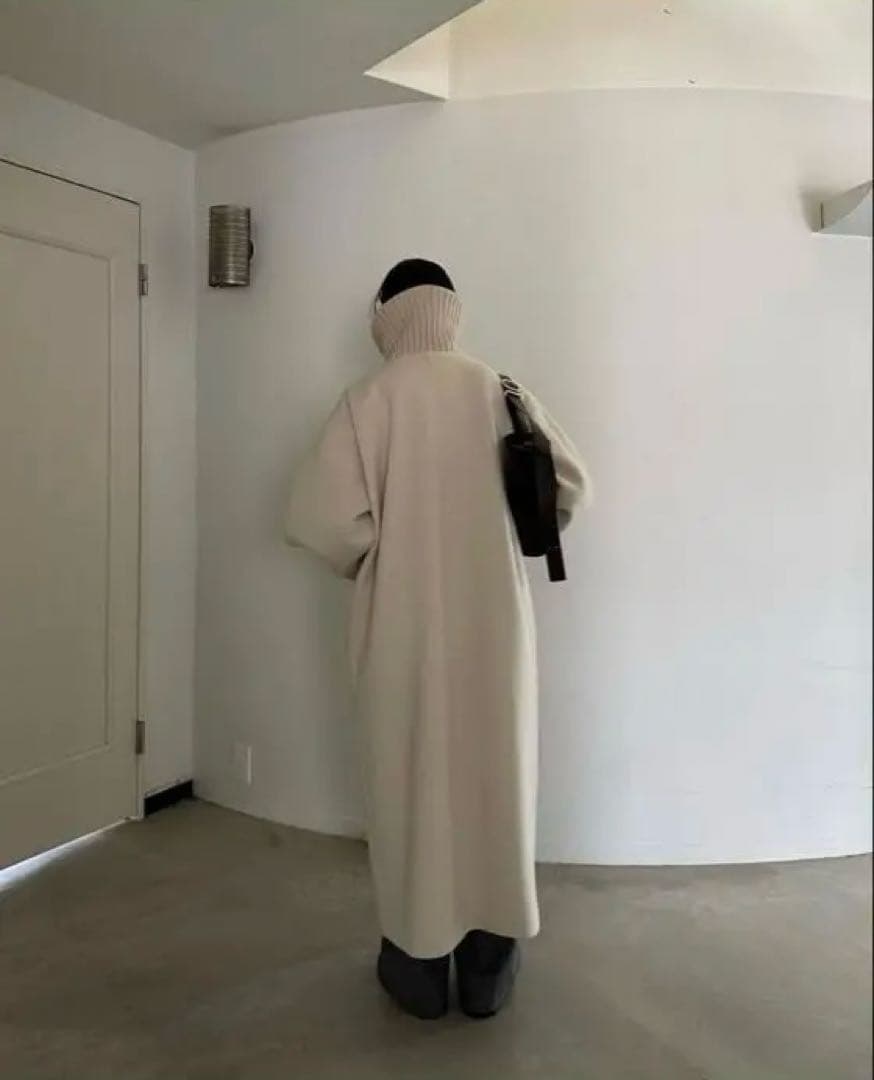 ジャケット・アウター CLANE RIB COLLAR WOOL LONG COAT