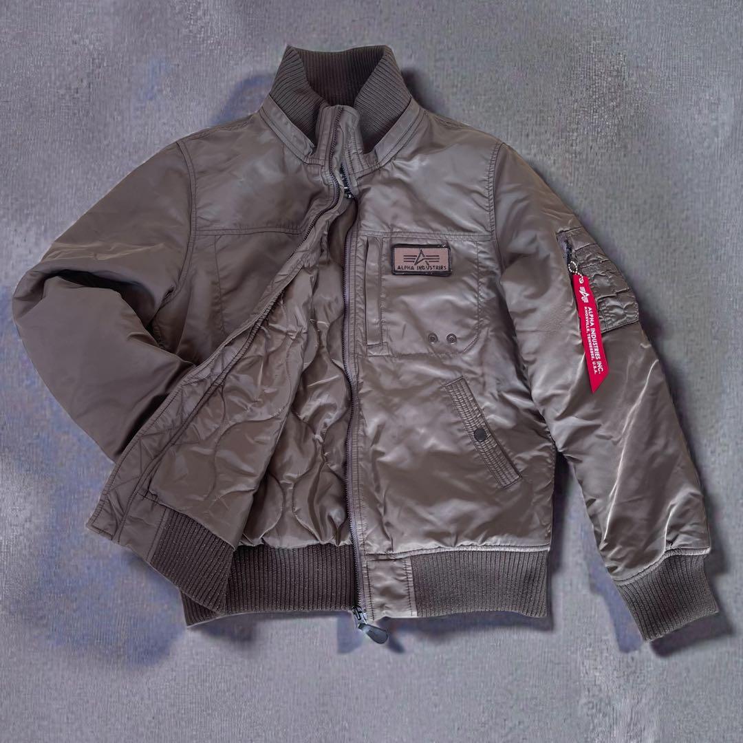 ALPHA INDUSTRIES フーデットリブ フライトジャケット MA-1