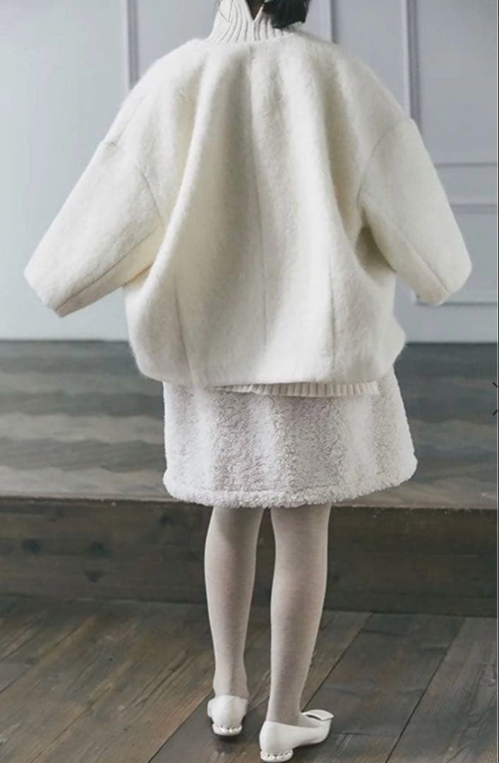 【美品】セブンテンSEVENTEN ミディアムコクーンシャギーコート