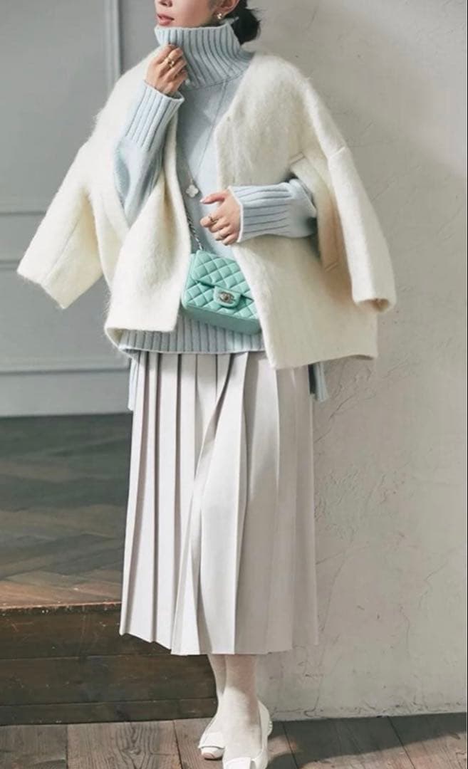 【美品】セブンテンSEVENTEN ミディアムコクーンシャギーコート