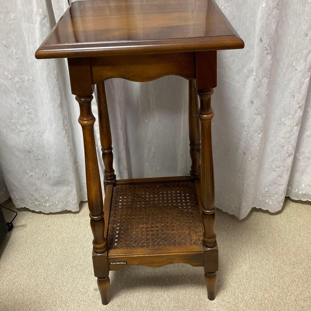 カリモク　サイドテーブル　花台　電話台