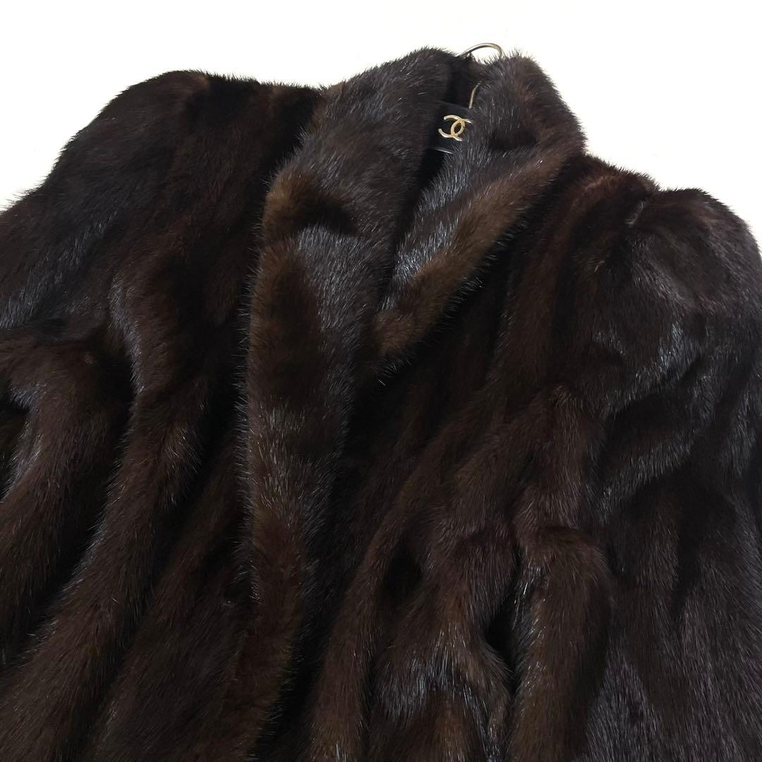 大きいサイズ【総丈126cm】 ミンク 本毛皮 ロング コート 毛並み◎