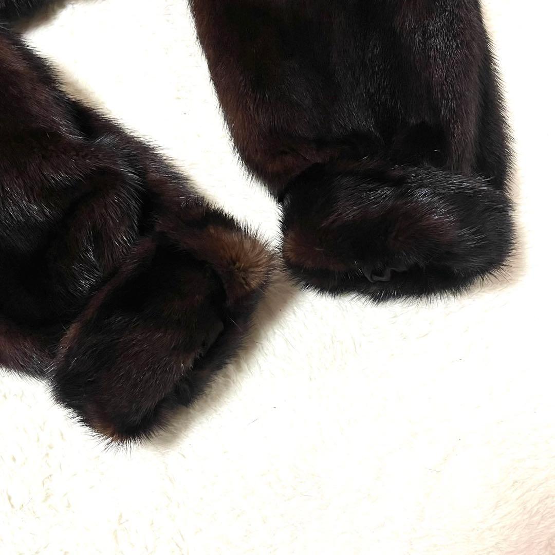 大きいサイズ【総丈126cm】 ミンク 本毛皮 ロング コート 毛並み◎