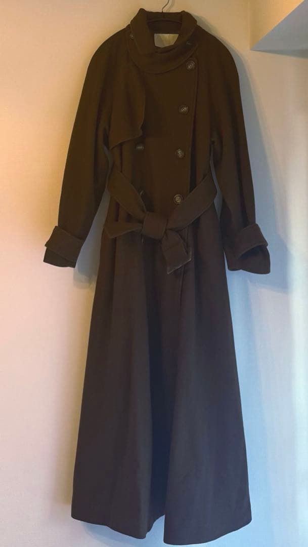 【美品】eimy istoire♡ベルテッドウールトレンチコート ブラウン【S】