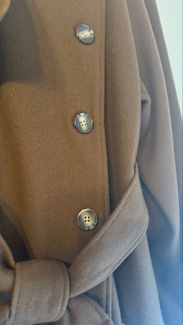 【美品】eimy istoire♡ベルテッドウールトレンチコート ブラウン【S】