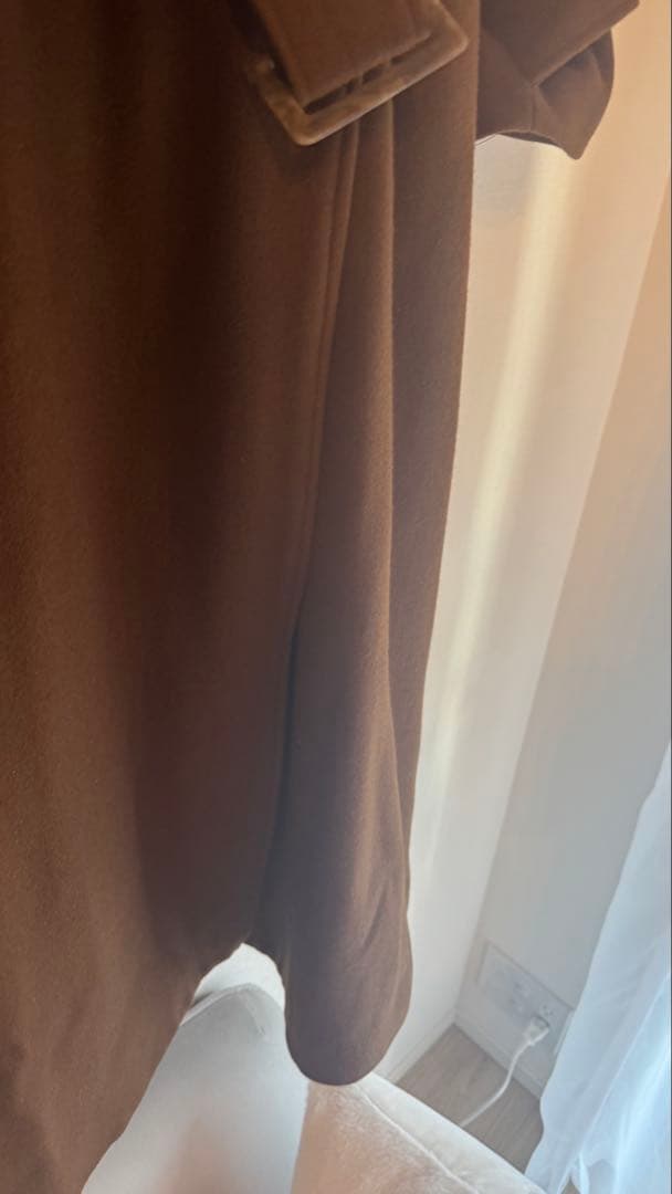 【美品】eimy istoire♡ベルテッドウールトレンチコート ブラウン【S】