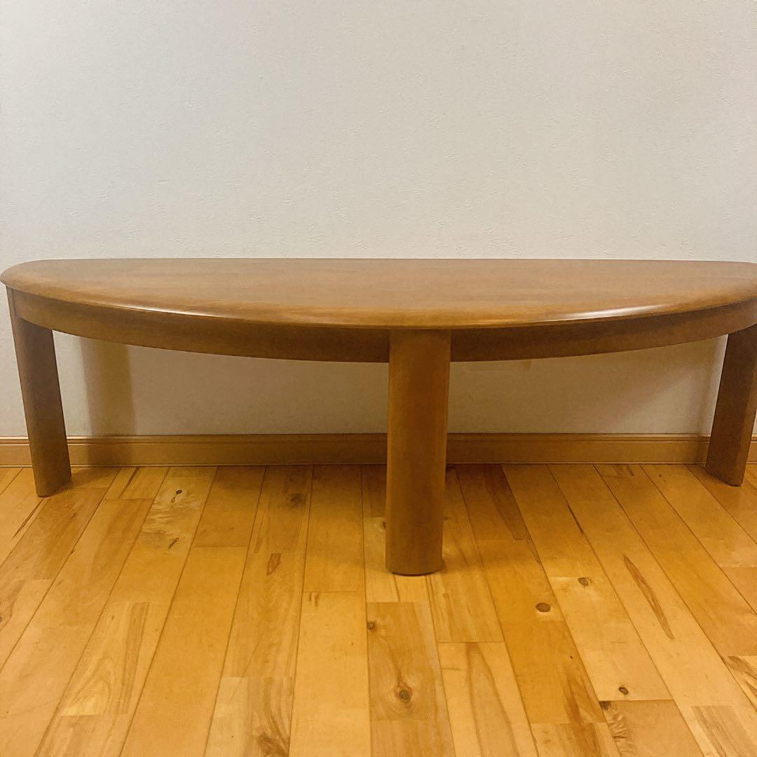 karimoku カリモク　変形　テーブル　半円　ローテーブル　3本脚