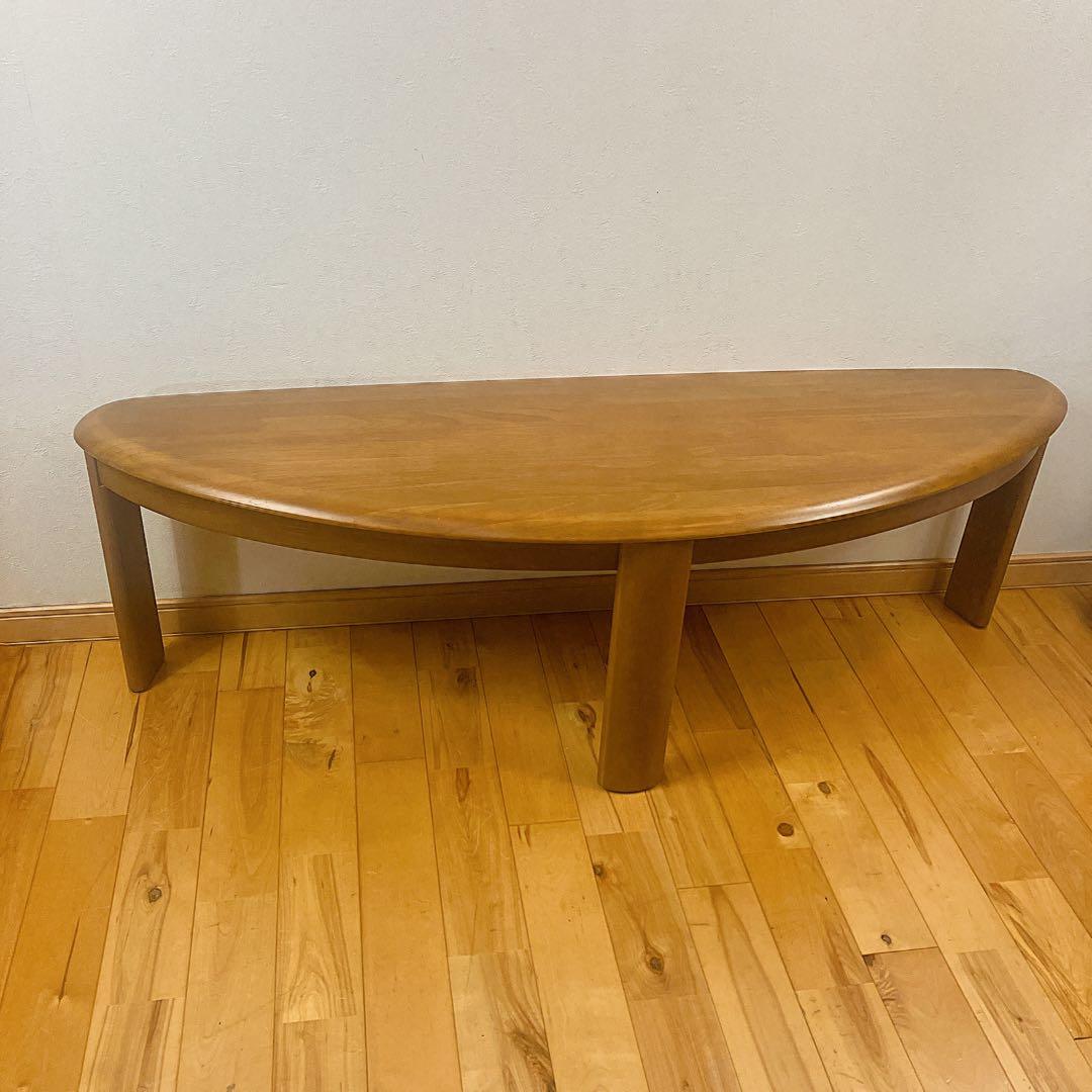 karimoku カリモク　変形　テーブル　半円　ローテーブル　3本脚