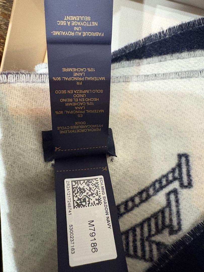 ルイヴィトン マフラー カシミヤ混 エシャルプ モノグラム 紺